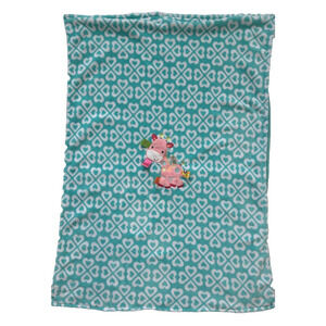 Taggies Blue Teal Green Pink Giraffe Hearts Fleece Baby Security Blanket Lovey